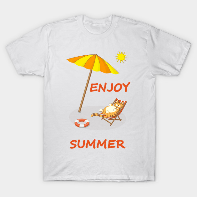 enjoy summer with funny cat